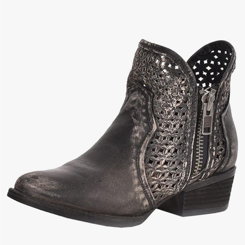 🆕 boot barn Circle G laser cut out ankle western‎ boots SZ 6.5